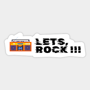 Lets Rock Music T-Shirt Sticker